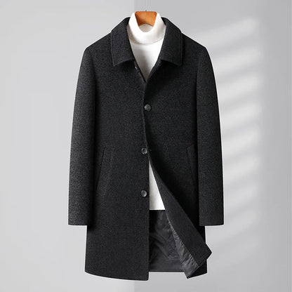 Mens Designer Knitted Wool Stretch Coat Casual Business Handsome Overcoat High Quality Fashion 2024
