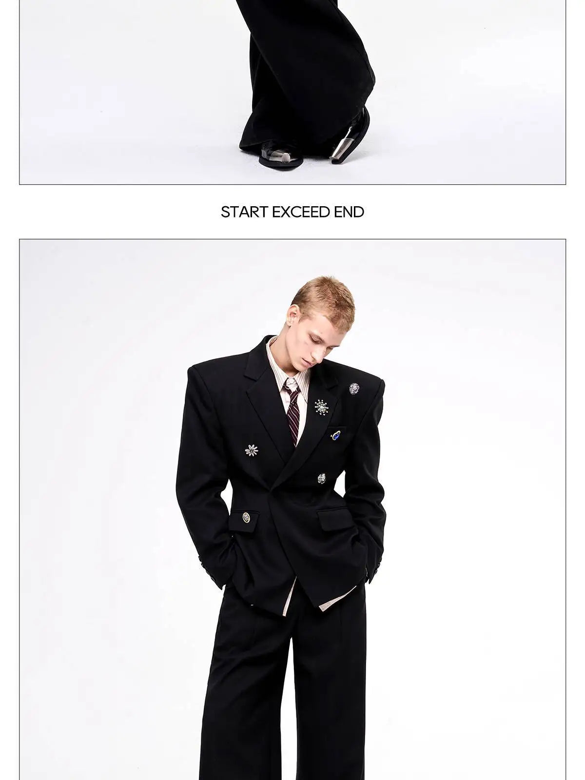 Luxury Temperament Niche Three-dimensional Patchwork Blazer Coat Men's 2025 Autumn Original Shoulder Pad Clothes JY4547
