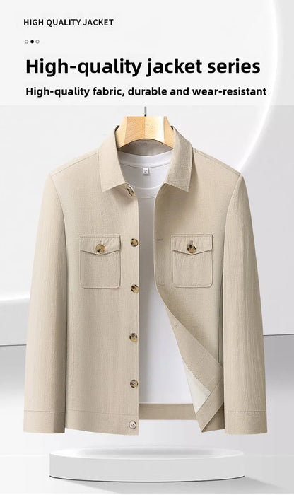 Outdoor Linen Men Jacket Fashionable and Casual for Camping, Fishing, Hiking, Driving and Photography Trips, Lightweight Jacket