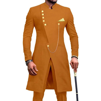Blazers for Men 2023 2 Piece(Coat+Pants) White Stand Lapel Wedding Suit Groomsmen Slim Fit Spring Formal Business Costume Homme