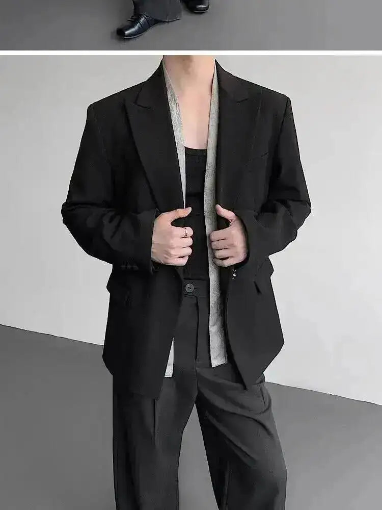 Metal Placket 2025 Buckle New Casual Blazer Fashion Jacket Men's Original Elegant Korean Handsome Jacket Original JY7386