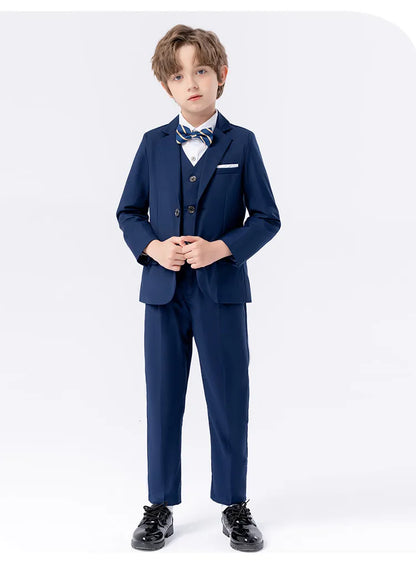 Flower Boys Wedding Suit Set Spring Kids Birthday Photograhy Outfit Children's Piano Host Speech Chorus Performance Costume