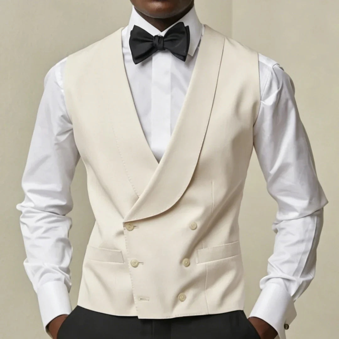 Men's Double Breasted Vest – Formal Waistcoat for Weddings, Banquets & Business