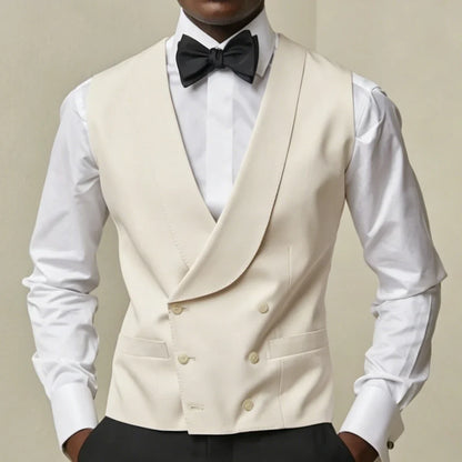 Men's Double Breasted Vest – Formal Waistcoat for Weddings, Banquets & Business
