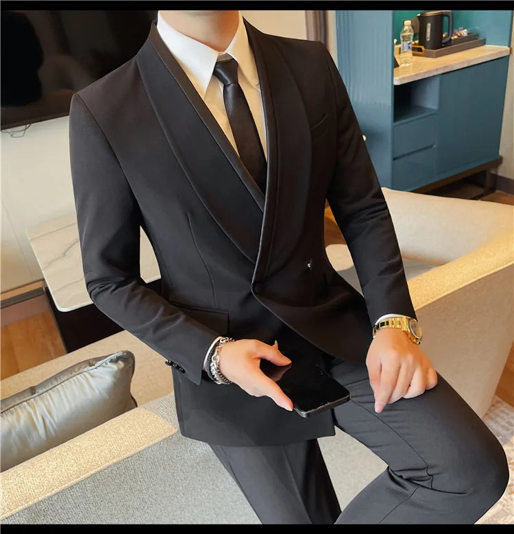 New men's suits, tall and straight, fashionable, cool and versatile. Autumn dress, casual and fitted, cool and stylish