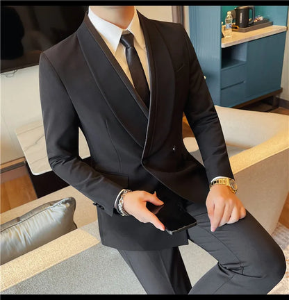 New men's suits, tall and straight, fashionable, cool and versatile. Autumn dress, casual and fitted, cool and stylish