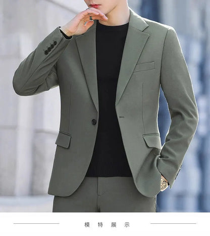 Blazer: Outdoor Men Fashion Gentleman Stylish and Versatile Trendy Casual Best for Best Man Formal Workwear Professional Blazer