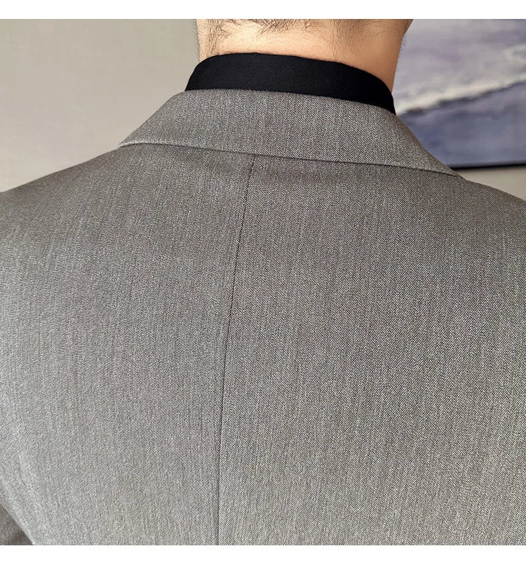 High-quality, fashionable, stylish and versatile British and Korean style slim-fit men's casual solid-color business suit three-