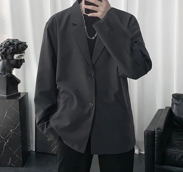 Men Korean Style Casual Blazer 2026 Spring Autumn Wrinkle Free Trendy Ins Couple Jacket Fashion Suit Coat