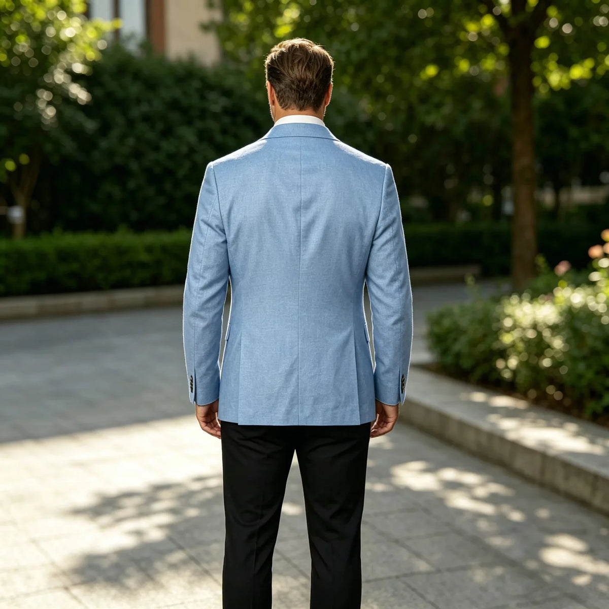Men's Linen Blazer Double Breasted Casual Business 1Piece Jacket Slim Fit Formal Coat For Wedding Party Office Streetwear