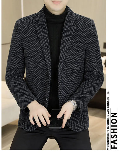 Blazer Autumn and Winter Men's Fashion Outdoor Travel Youth Wedding Slimming Casual Formal Wear with Cotton Warmth Blazer  2025