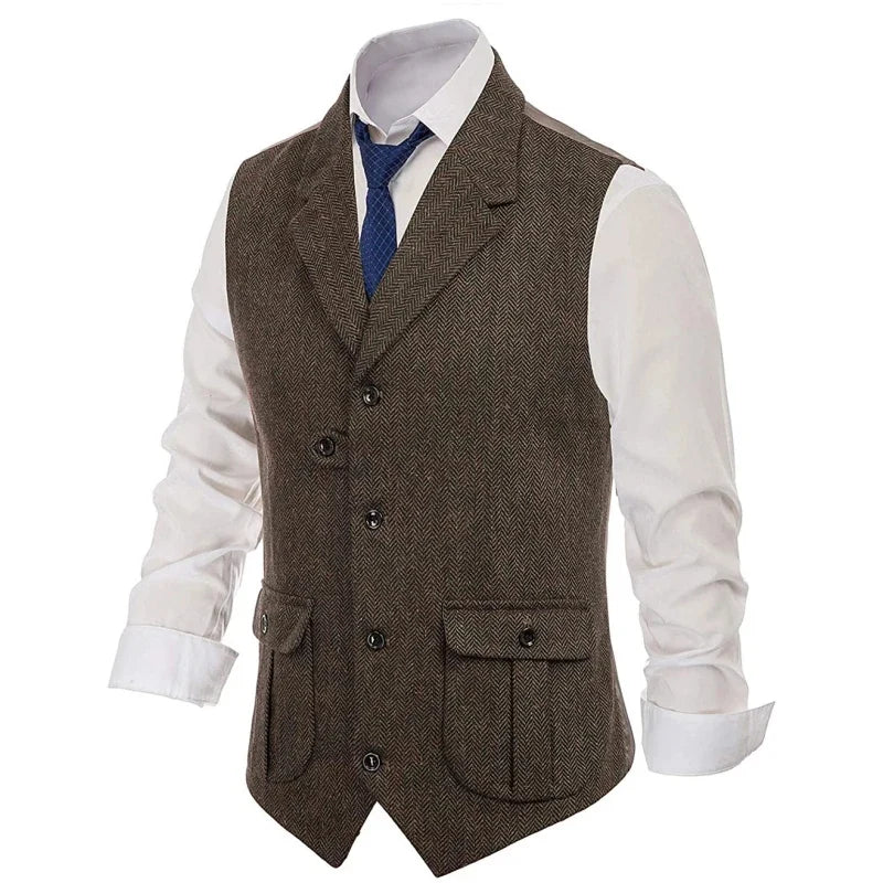 Men's Vest Single Breasted Formal Waistcoat for Wedding Banquet and Business
