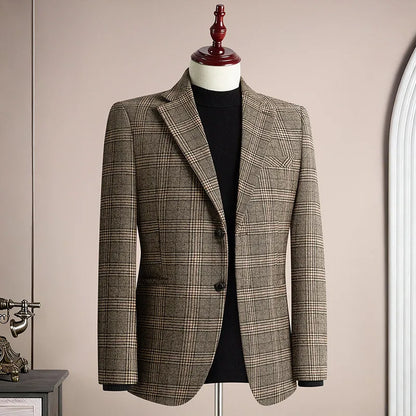 2026 Spring Wool Suit Jacket for Men High Quality Casual Business Formal Jacket Slim Fit Wedding Groom Blazers Masculino