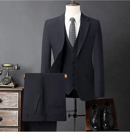 Men's Smart Casual Single Breasted Suit – Wedding, Business & Banquet
