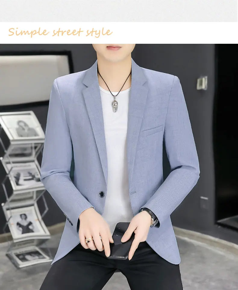 Blazer Men's Fashion Business Gentleman Groom Professional Gentleman Form-fitting Versatile Casual Formal Wear High-end Blazer