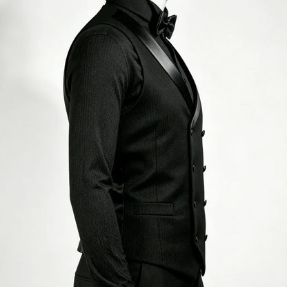 Men's Double Breasted Formal Vest – Classic Gray Waistcoat for Weddings & Business