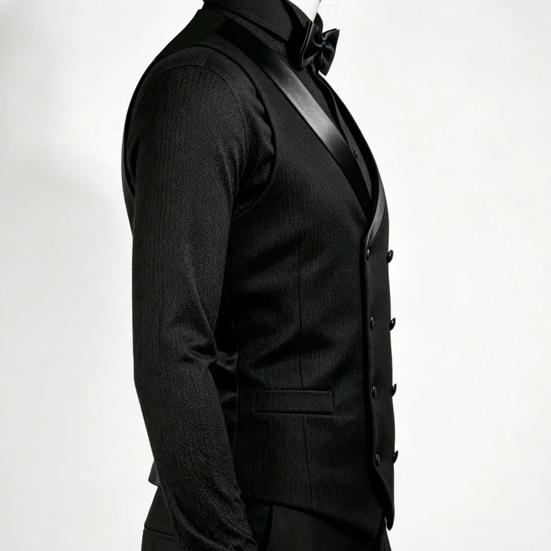 Men's Double Breasted Formal Vest – Classic Gray Waistcoat for Weddings & Business