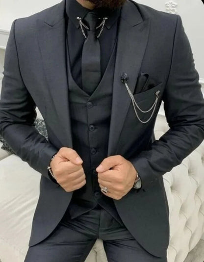 Costume 3 pièces homme col revers blanc, mode à boutonnage simple, blazer gilet pantalon ensemble décontracté chic pour mariage, tenue vestimentaire homme formelle