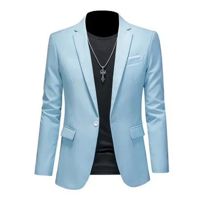 15 Color Fashion Mens Suit Jacket High Quality Slim Fit Solid Color Casual Business Mens Blazers Formal Office Wedding Suit Tops