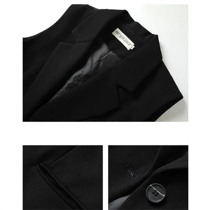 New Fashion Korean Women Vest Spring Autumn Suit Vest Sleeveless Jacket Cardigan Slim Fit Waistcoat High Quality Office Clothing