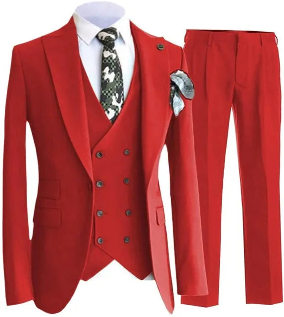 Elegant Business 3 Piece Men Suit Navy Blue Dinner Party Prom Suit Groom Wedding Men Suit Blazer Slim Fit Best Man Tuxedo