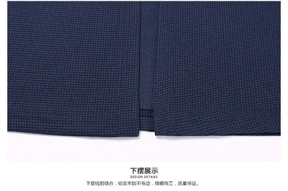 Spring and Summer Solid Color Knitted Cardigan Jacket Sun Protection Clothing Men's Shirt Loose Sleeves Fashionable and Versatil