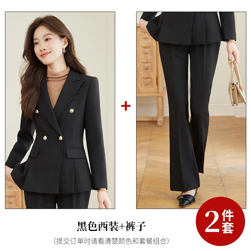 Elegant and fashionable professional women's high-quality two-piece suit jacket + pants. 2025 autumn/winter new styles