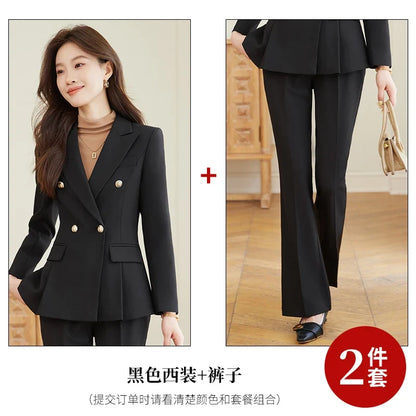 Elegant and fashionable professional women's high-quality two-piece suit jacket + pants. 2025 autumn/winter new styles
