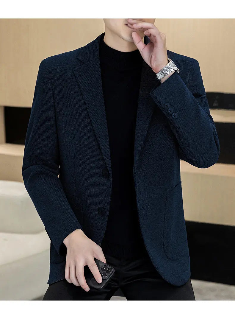 Men's Smart Casual Blazer – Single Breasted Suit Jacket for Business & Daily Wear