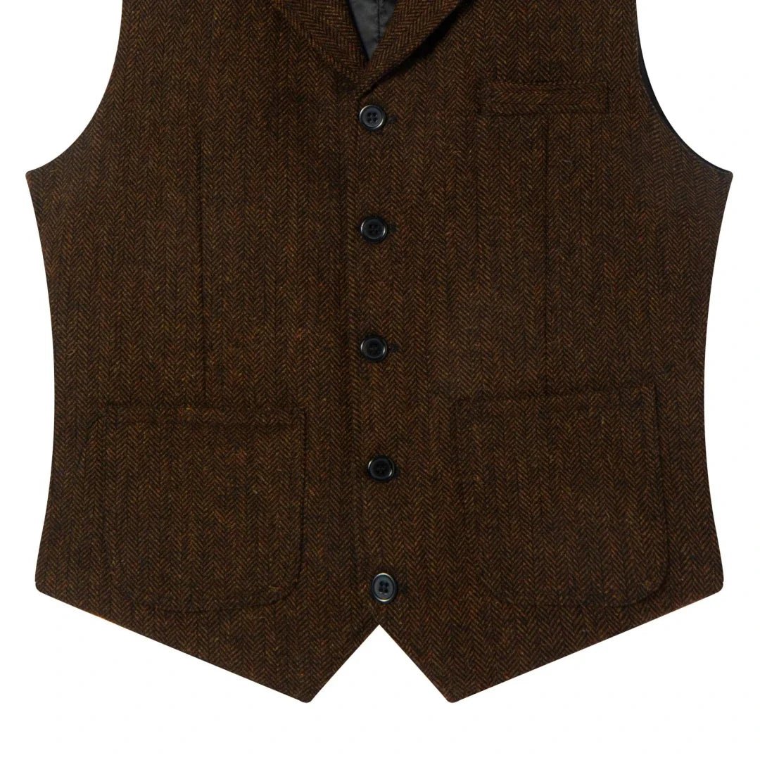 Men's Formal Vest Single Breasted Lapel Waistcoat for Weddings & Business