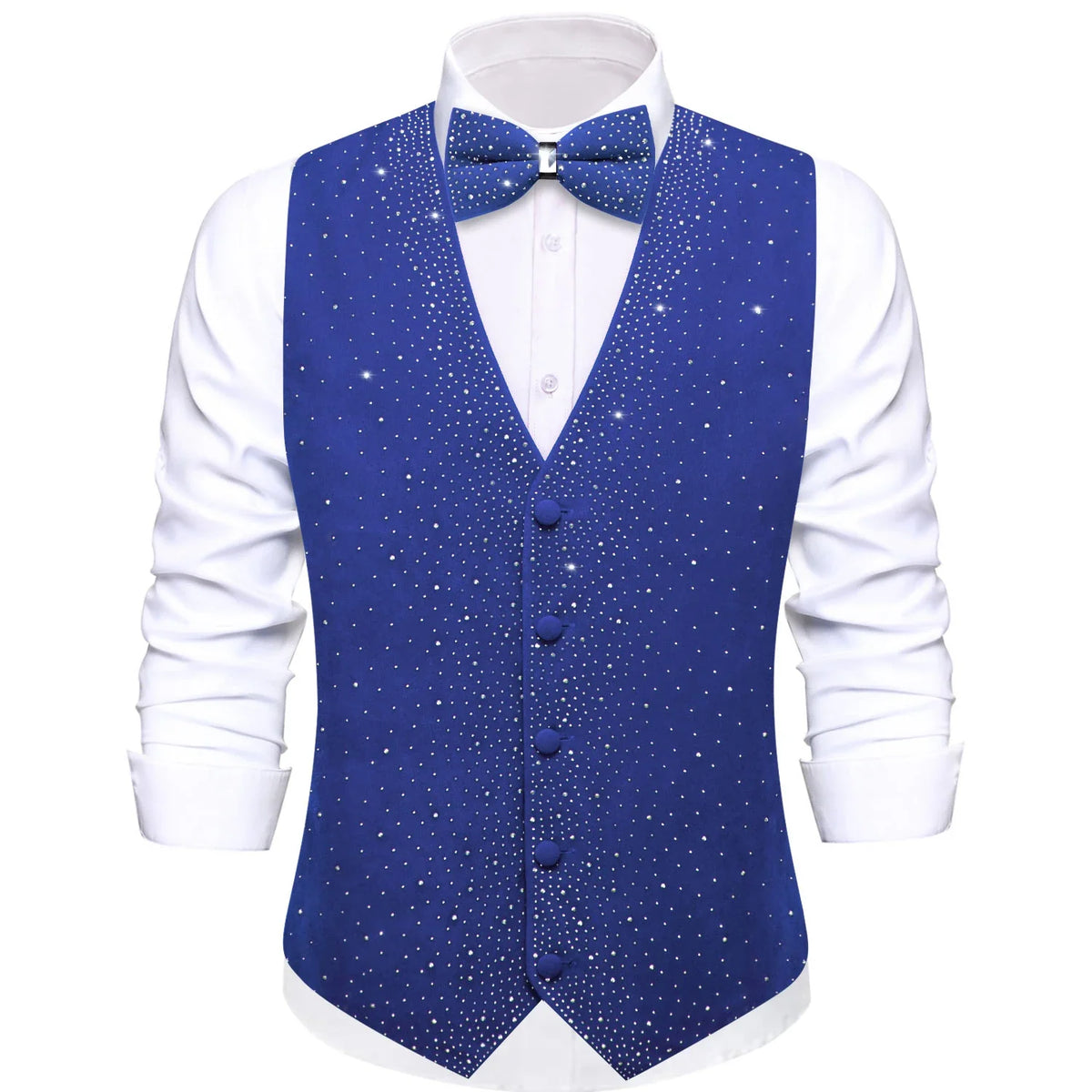 Men's Glitter Vest with Matching Bow Tie – Sparkly Sequin Style for Parties, Proms & Festive Events