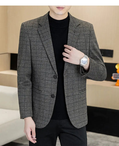 Men's Single Breasted Blazer Smart Casual Autumn Jacket