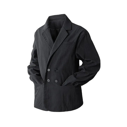 Men's Double Breasted Smart Casual Blazer – Black & Coffee | Spring Autumn Jacket