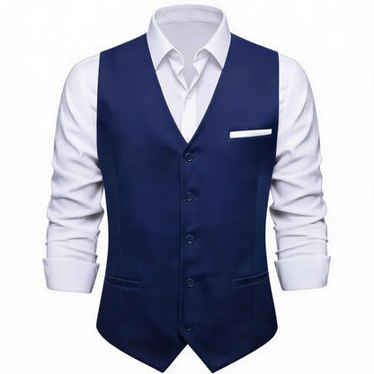 Men's Double Breasted Suit Vest with Tie Set – Slim Formal Waistcoat for Weddings & Daily Wear