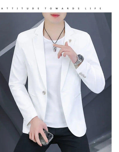Blazer Men's Fashion Outdoor Travel Gentleman Wedding Slimming Business Versatile Trendy Casual Korean-style Formal Wear Blazer