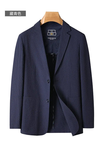 2026 Sun Protection Lightweight Blazer - Fashionable Business Outdoor Travel Wedding Casual Korean Men's Bubble Weave Blazer
