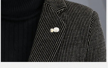 Blazer Autumn and Winter Men Fashionable Outdoor Wedding Slimming Business Casual Korean Version Golden Mink Velvet Girl Blazer