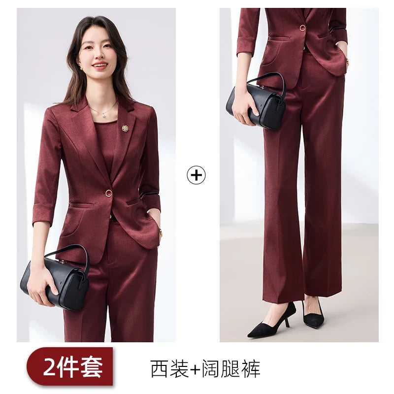 2026 Fashionable Women's Suit Set Slim Elegant Stylish Spring Summer New Arrival Pants Plus Tailored Suit Ensemble