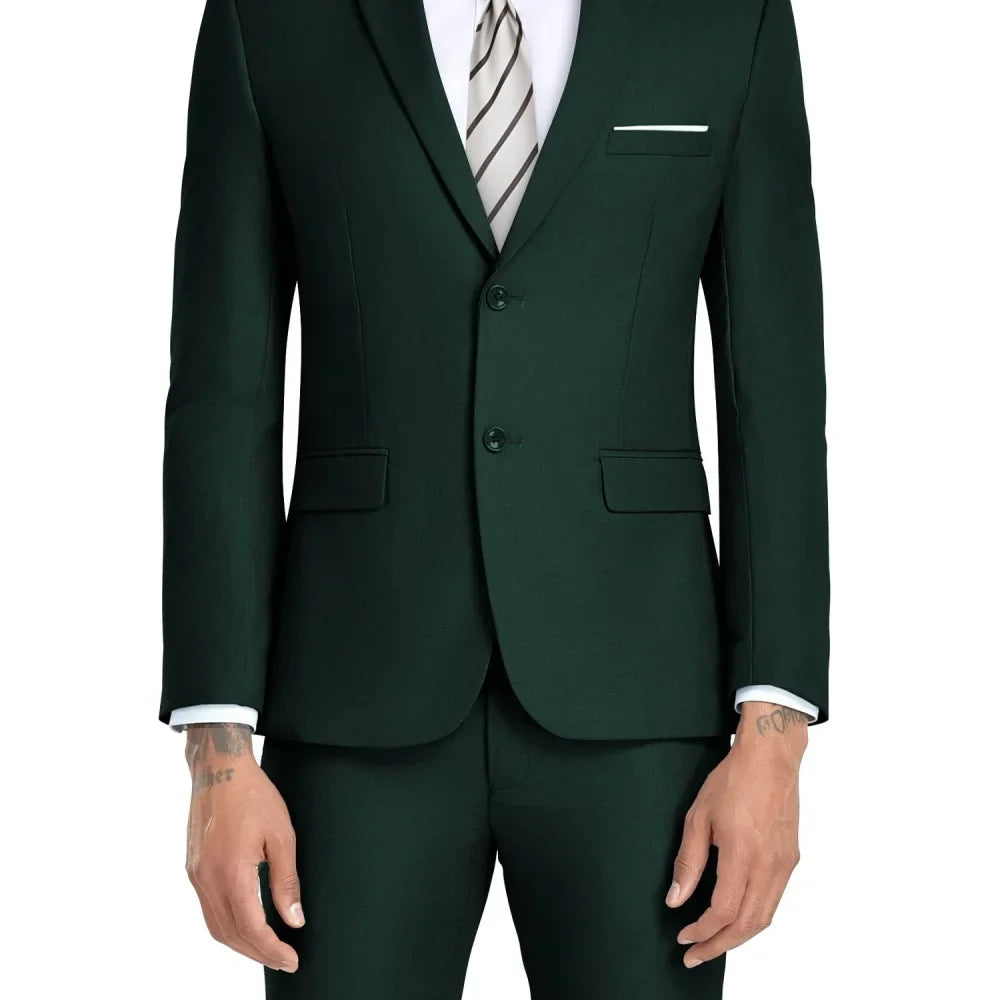 Luxury Formal Casual Men's Suits Formal Business Wedding Groomsmen Smoking Single Breasted Jacket Pants Set