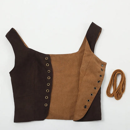 Pirate Corset Vest Steampunk Waistcoat Women Halloween Medieval Cosplay Tops