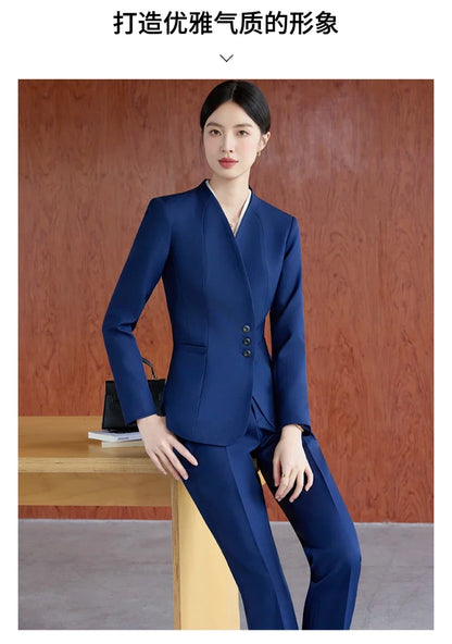 Fashionable professional women's clothing, high-quality two-piece pants + blazer. Exquisite and elegant. New 2025