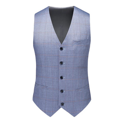 High-end Wedding Suit Autumn (Suit + Vest + Trousers) Men's Fashion All Match Handsome Trend Slim Dress Striped Three-piece Set