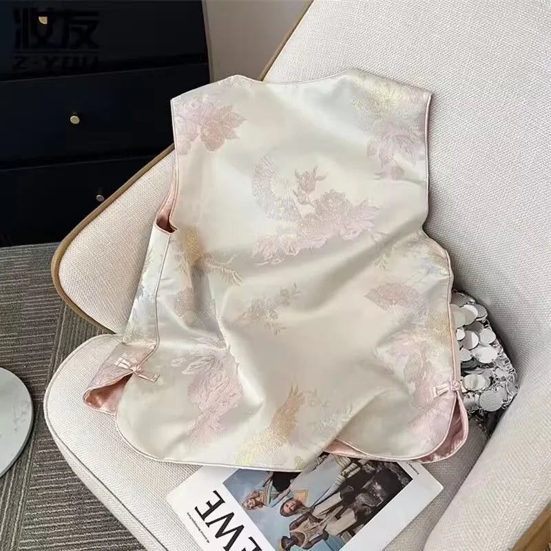 Female High-end Jacquard Waistcoat Coat Spring Autumn Women Leisure Sleeveless Jacket Retro Lady Large Size 4XL Vest Tops