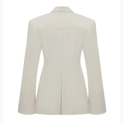 Beige Women Suits Customized Fitted Single-grain Buckle Two Pieces(Jacket+Trousers) Ladies Formal Business Wedding Set