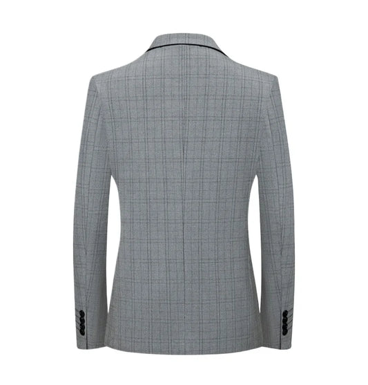 Blazer New Men Fashion Outdoor Travel Checkered Youthful Wedding Versatile Hosting Campus Slimming Casual Korean Version Blazer