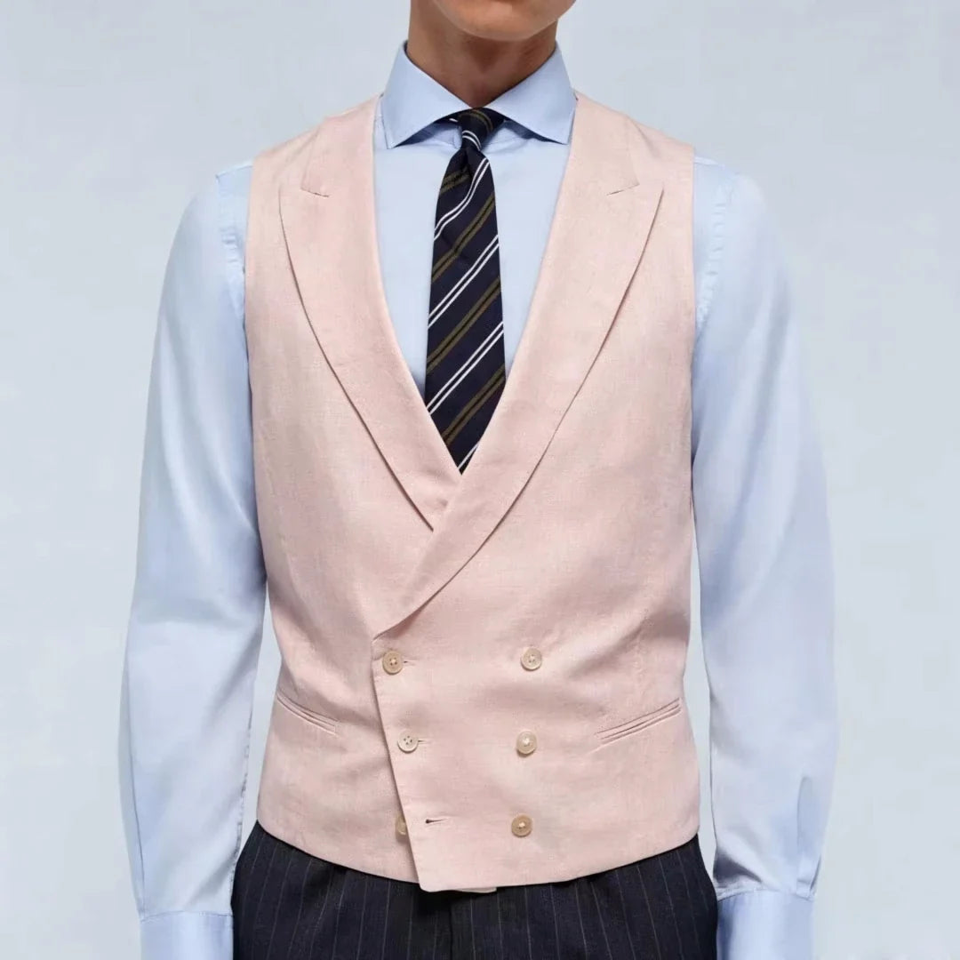 Men Vest Double Breasted Lapel Waistcoat for Wedding & Formal Occasions – Multi-Color