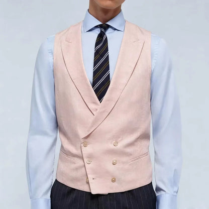 Men Vest Double Breasted Lapel Waistcoat for Wedding & Formal Occasions – Multi-Color