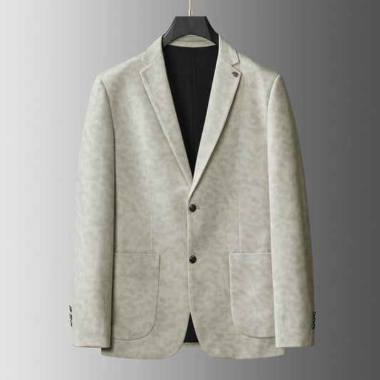 Men's Plus Size Smart Casual Blazer – Light Beige | Spring Autumn Jacket
