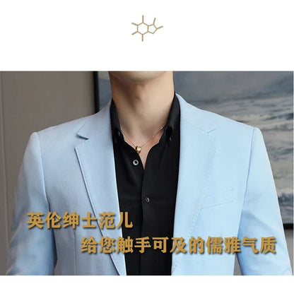 2024 Slim Fit Men's Wedding Casual Suit High-End All-in-One Handsome Two Button Fashion Boutique Single West Coat S-5XL