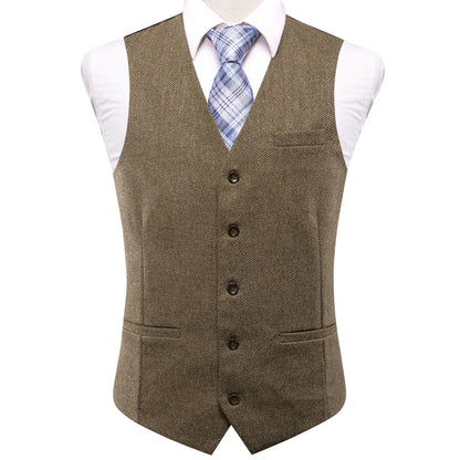 Men's Suit Vest Set Paisley Jacquard Double Breasted for Weddings and Formal Events